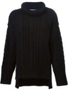 Viktor & Rolf Oversized Cable Knit Sweater, Women's, Size: Xs, Black, Wool/alpaca