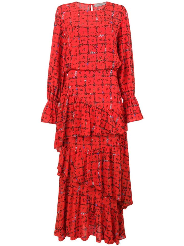Preen Line Amina Floral Vine Dress - Red