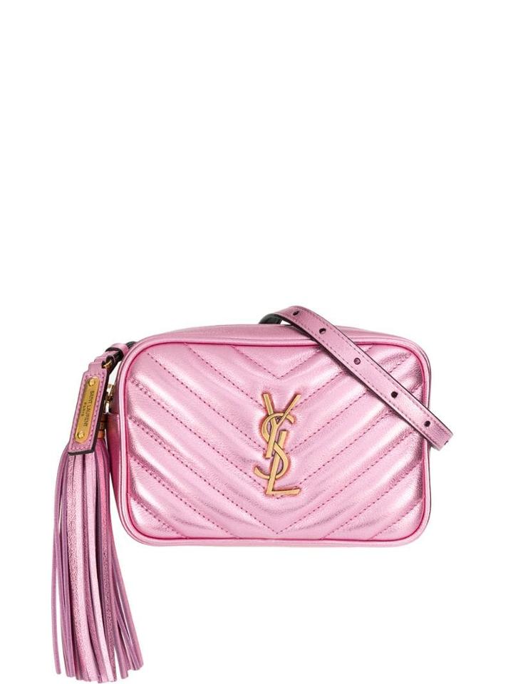 Saint Laurent Quilted Logo Belt Bag - Pink