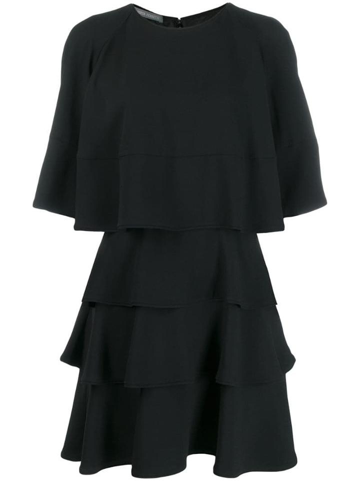 Alberta Ferretti Flared Layered Dress - Black