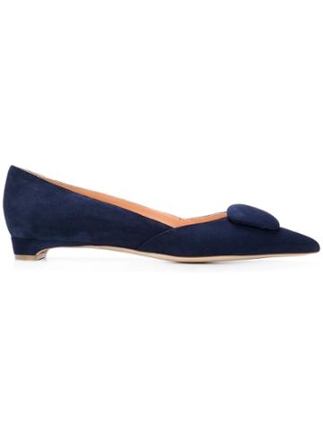 Rupert Sanderson New Aga Pointed Toe Shoe With Pebble - Blue