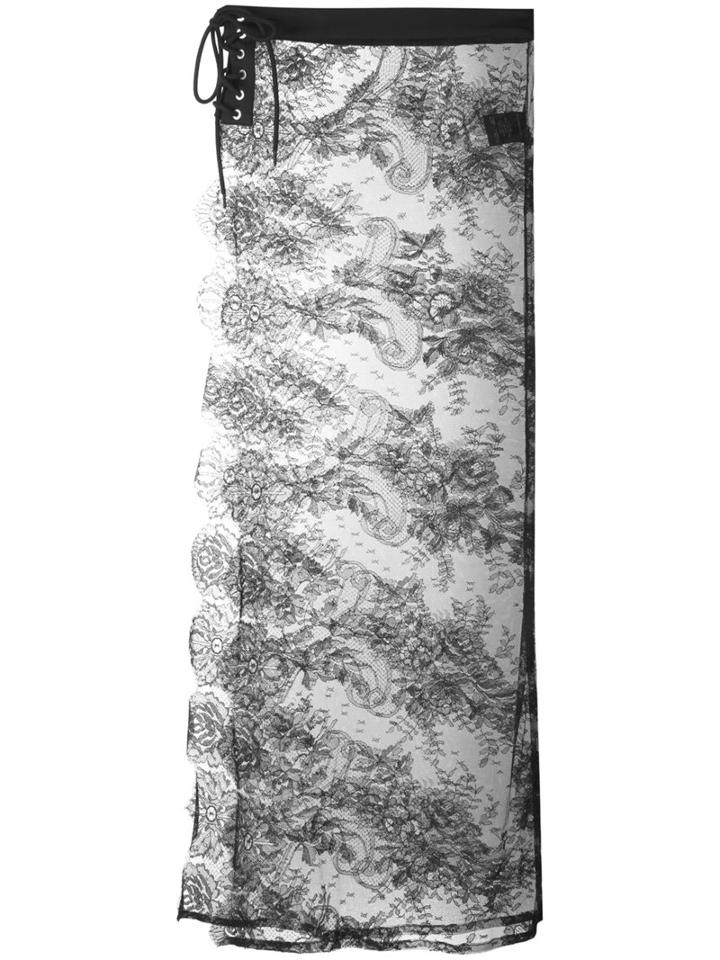 Filles A Papa - 'pamela' Lace Overskirt - Women - Polyamide - 2, Women's, Black, Polyamide