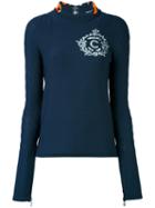 Carven - Open Back Blouse - Women - Viscose/nylon/silk - L, Blue, Viscose/nylon/silk