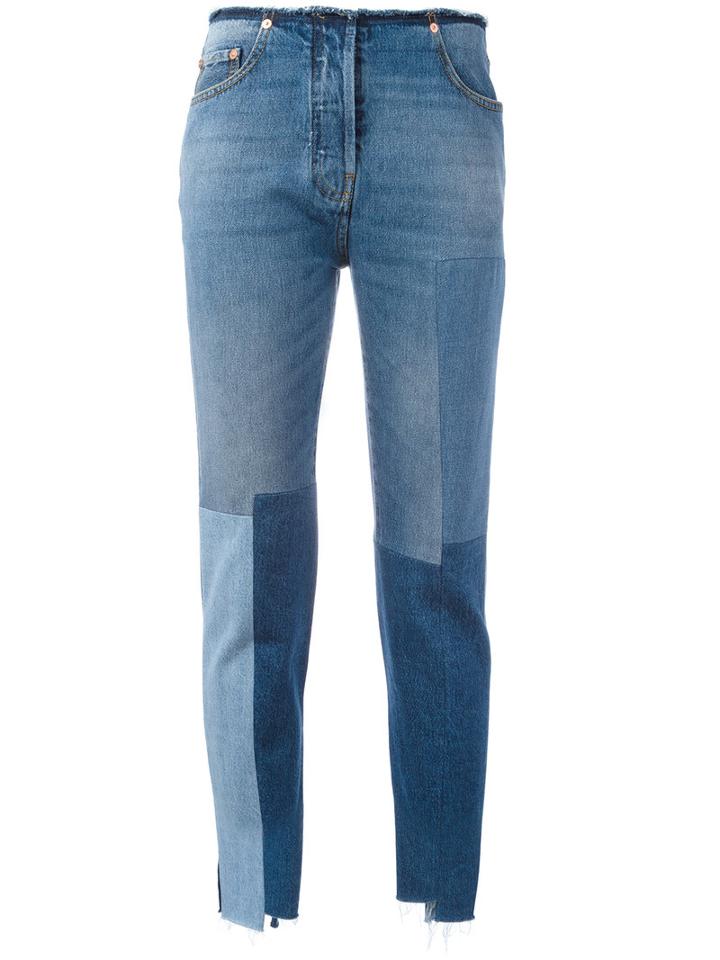 Valentino - Patchwork Jeans - Women - Cotton - 26, Women's, Blue, Cotton