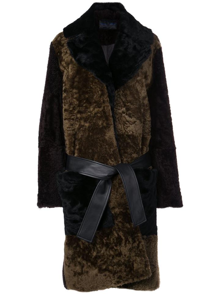 Proenza Schouler Double Breasted Shearling Coat - Brown