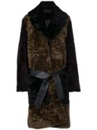 Proenza Schouler Double Breasted Shearling Coat - Brown