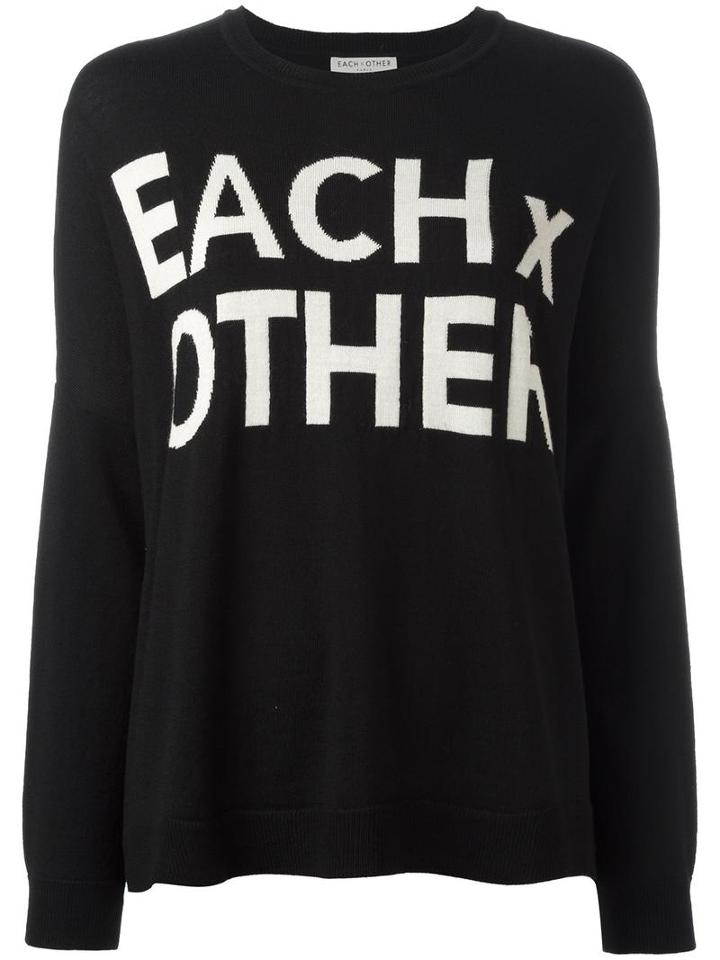 Each X Other Logo Print Sweatshirt, Women's, Size: Medium, Black, Wool