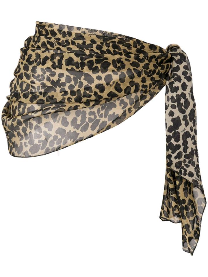 Fisico Leopard Print Sarong - Brown