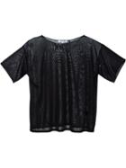 Helmut Lang Boat Neck T-shirt, Women's, Size: Medium, Black, Silk
