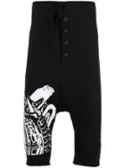 Barbara I Gongini Abstract Print Drop-crotch Shorts, Men's, Size: 50, Black, Cotton