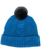 N.peal Bobble Beanie Hat - Blue