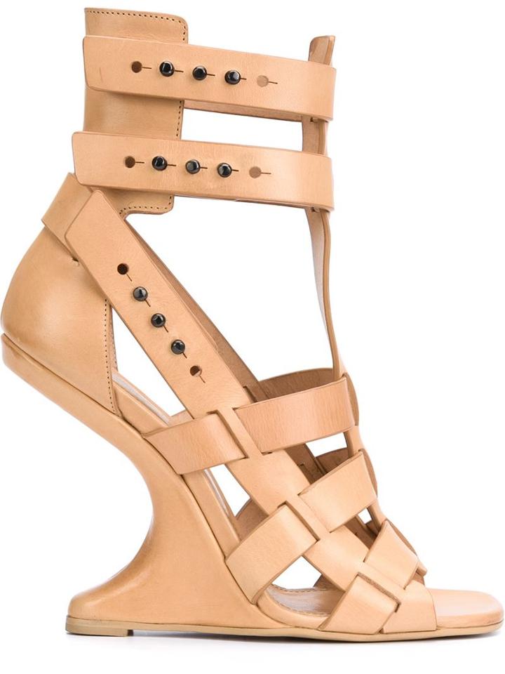 Rick Owens Cyclops Cantilevered Sandals, Women's, Size: 38, Nude/neutrals, Leather/other Fibers