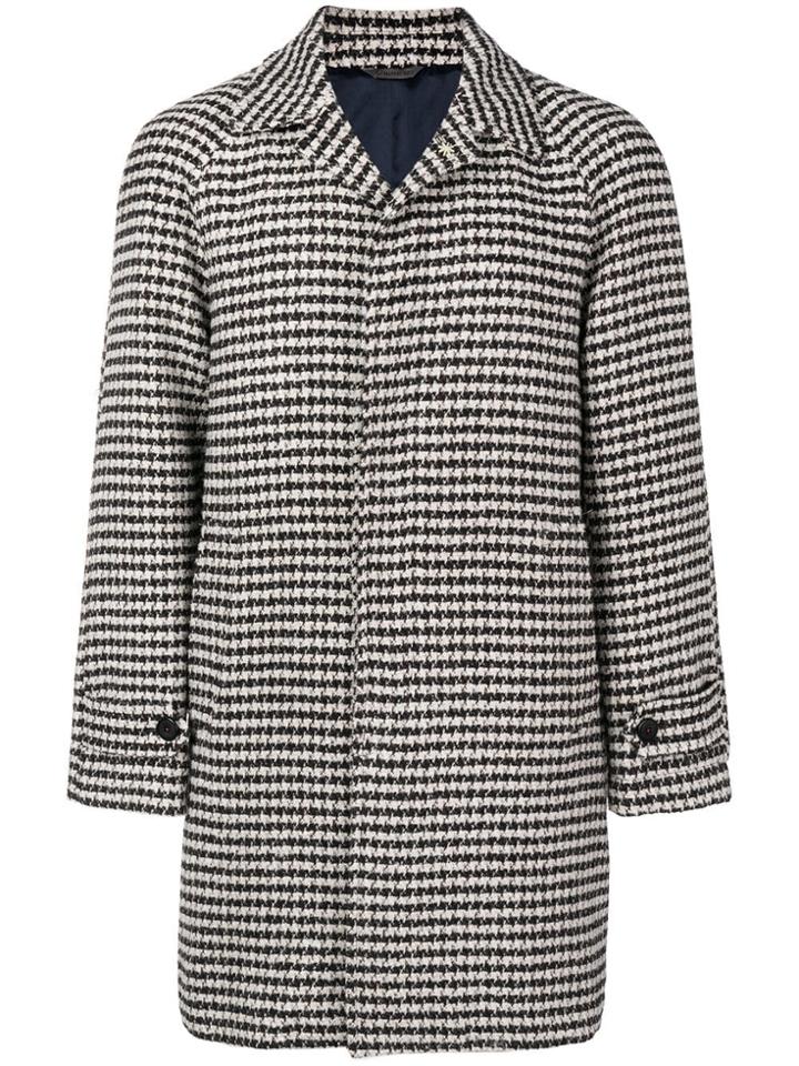 Manuel Ritz Houndstooth Check Coat - Neutrals