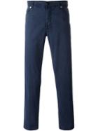 Kiton Straight Leg Stitch Detail Jeans, Men's, Size: 34, Blue, Spandex/elastane/lyocell