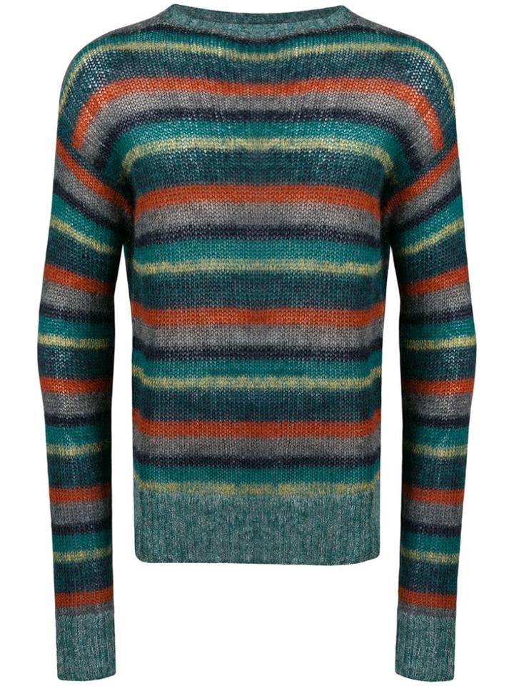 Prada Striped Pattern Jumper - Green