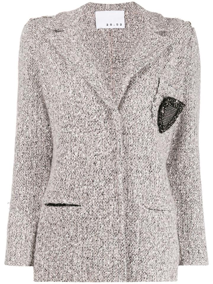 20:52 Single-breasted Tweed Blazer - Pink