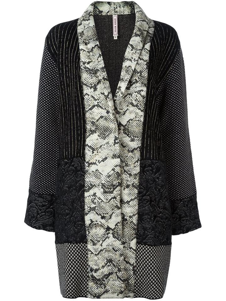 Antonio Marras Multi Print Coat, Women's, Size: Small, Black, Polyamide/polyester/viscose/metallic Fibre