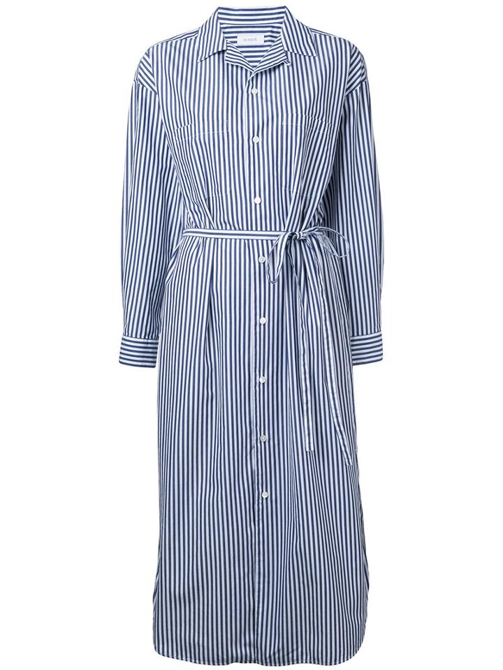 En Route - Striped Midi Shirt Dress - Women - Cotton - One Size, Blue, Cotton