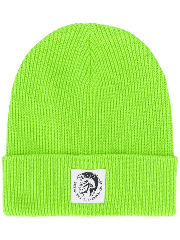 Diesel Knitted Beanie Hat - Green
