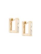 Lizzie Mandler Fine Jewelry Petit Square Diamond 'huggies' Earrings, Metallic