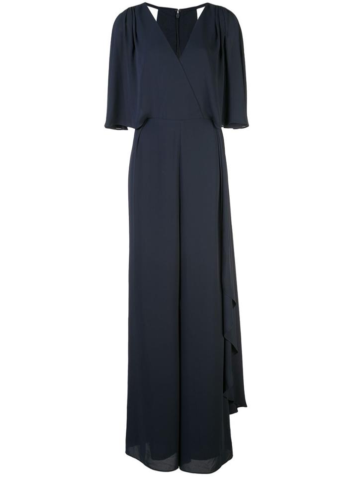 Halston Heritage Asymmetric Draped Jumpsuit - Black