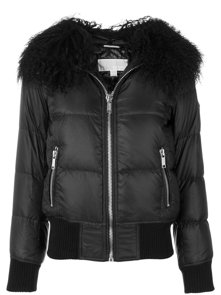 Michael Michael Kors Faux Fur Trim Jacket - Black
