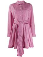 Derek Lam 10 Crosby Iona Belted Mini Stripe Shirtdress - Pink