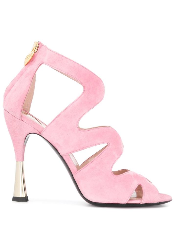 Escada Cut Out Sandals - Pink