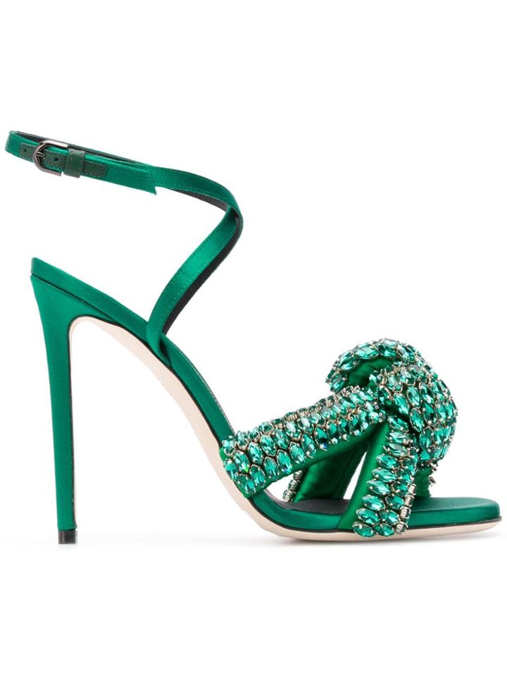 Marco De Vincenzo Embellished Knot Sandals - Green
