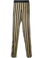 Versace Greca Stripe Trousers - Black