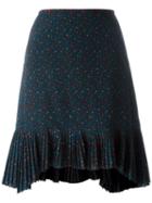 Coach Floral Print Plissé Skirt, Women's, Size: 0, Silk/polyester/viscose