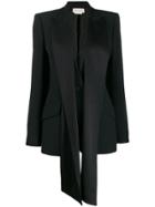 Alexander Mcqueen Silk Ribbon Embellished Blazer - Black