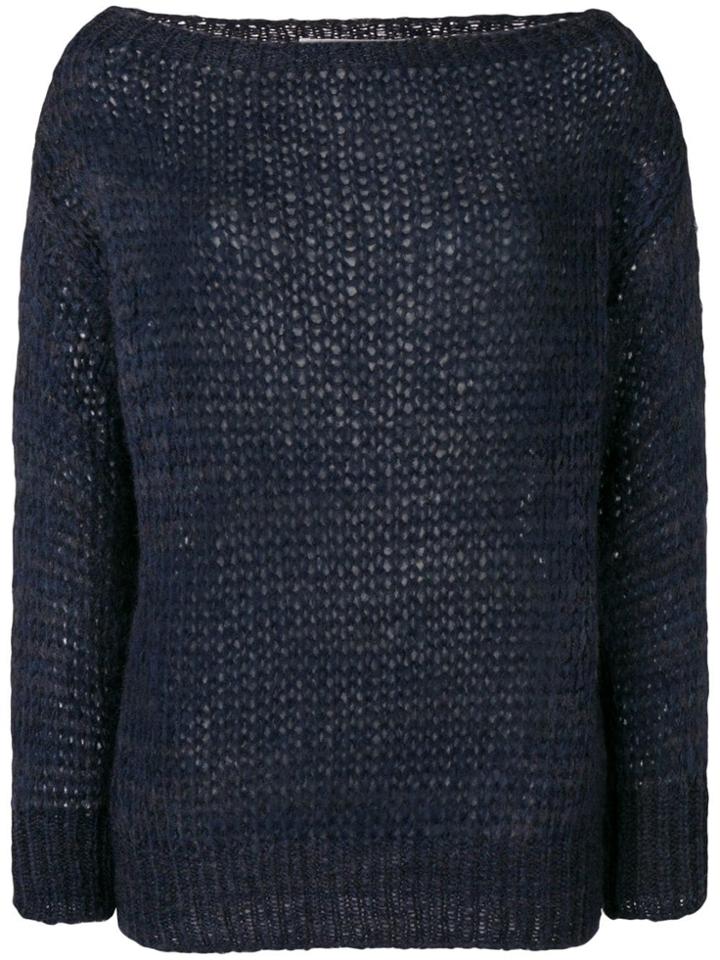 Chiara Bertani Boat Neck Jumper - Blue