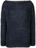 Chiara Bertani Boat Neck Jumper - Blue