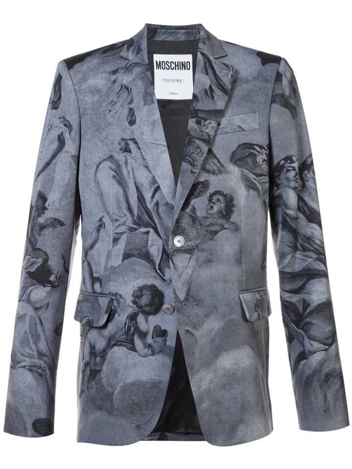 Moschino Blazer With Angels - Grey
