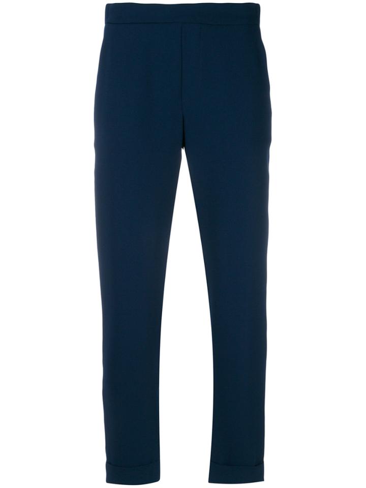P.a.r.o.s.h. Rolled Cropped Trousers - Blue