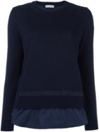 Moncler Layered Effect Knit Sweater - Blue