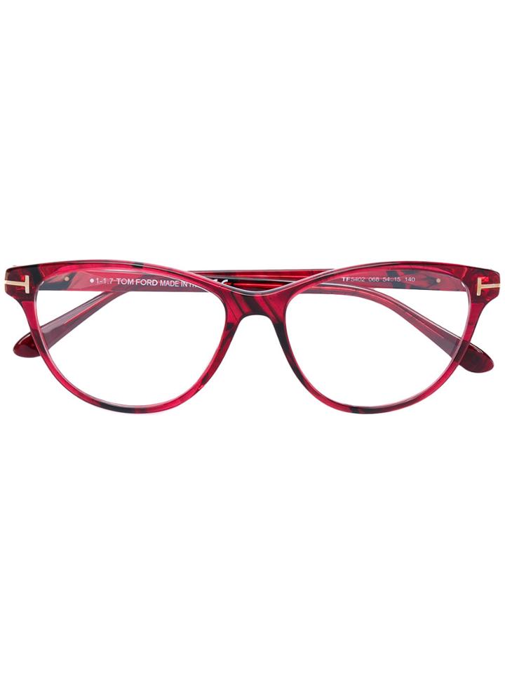 Tom Ford Eyewear Soft Cat Eye Glasses - Red