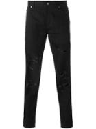Saint Laurent Skinny Ripped Jeans, Men's, Size: 30, Black, Cotton/polyurethane