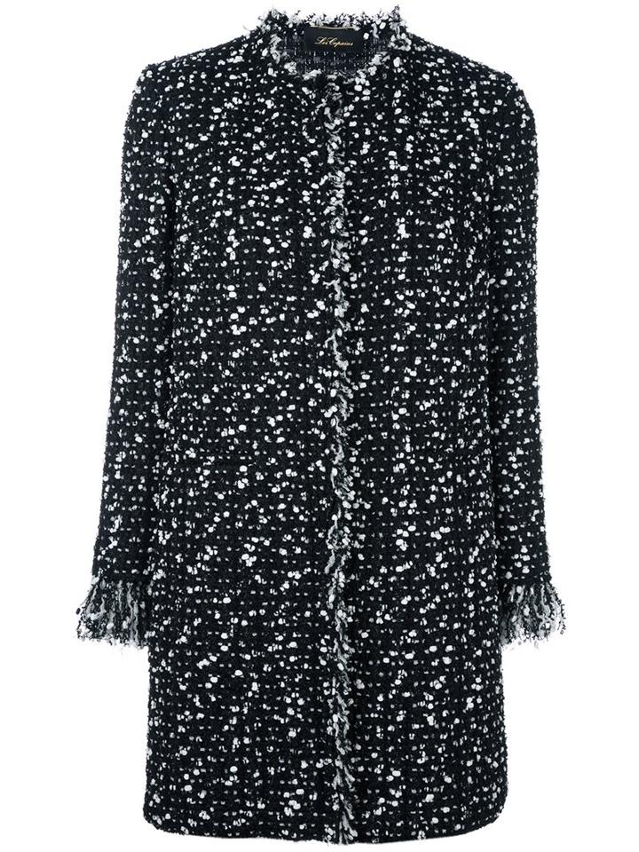 Les Copains Marled Fringe Coat
