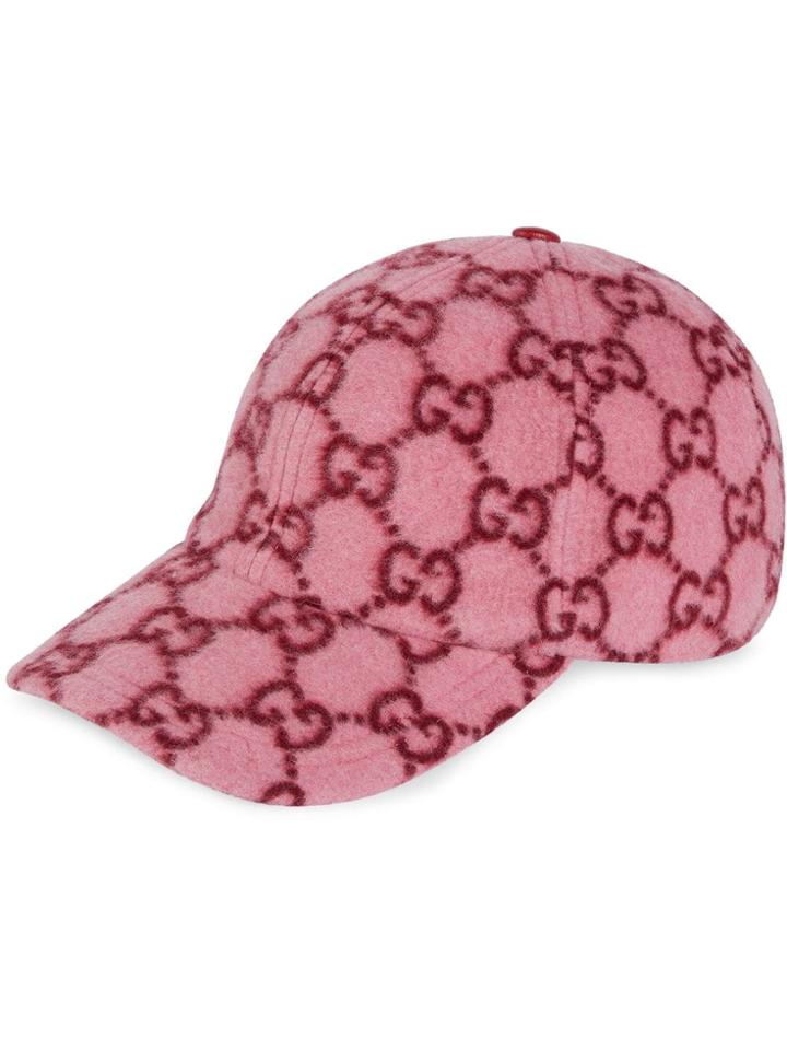 Gucci Cappellino Da Baseball In Lana Gg - Pink
