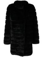 Yves Salomon Panelled Fur Coat - Black