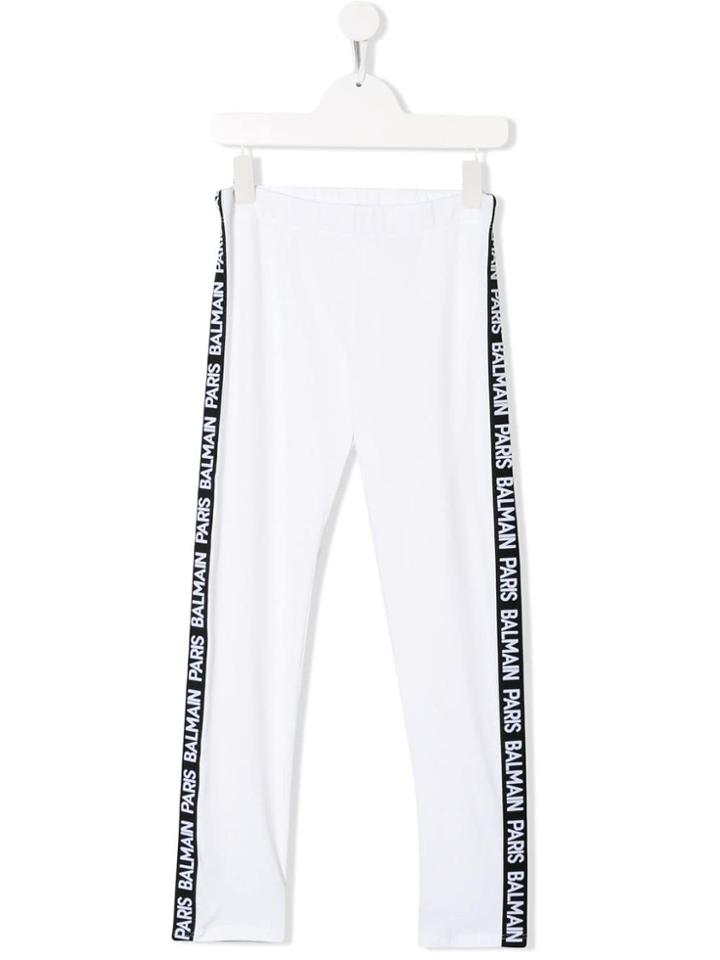 Balmain Kids Teen Logo Trim Leggings - 100