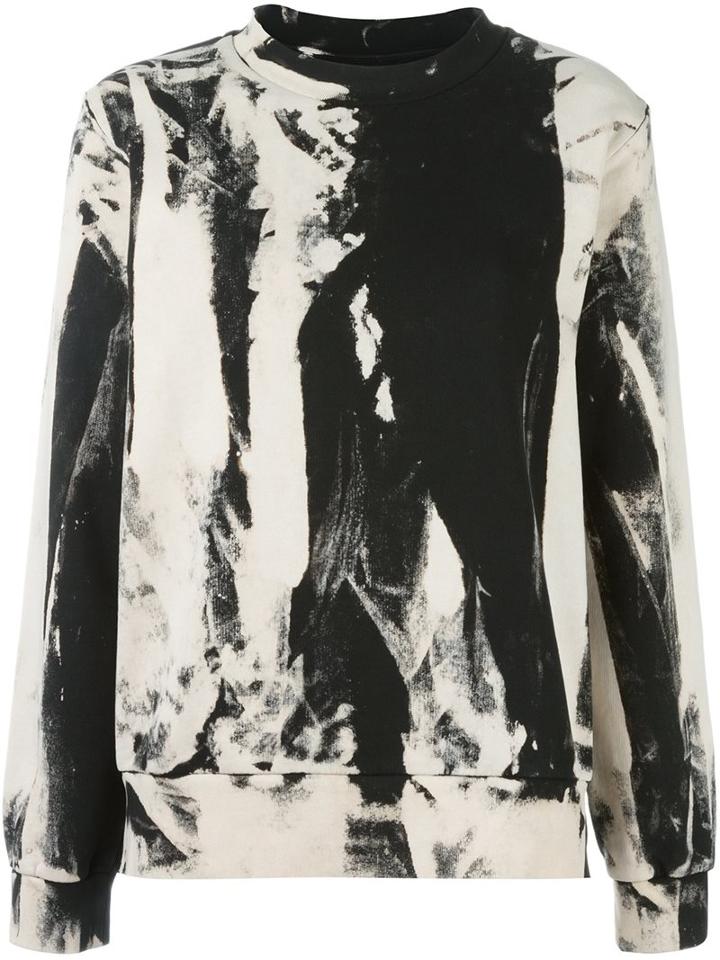 Mm6 Maison Margiela Abstract Print Sweatshirt, Women's, Size: Small, Black, Cotton