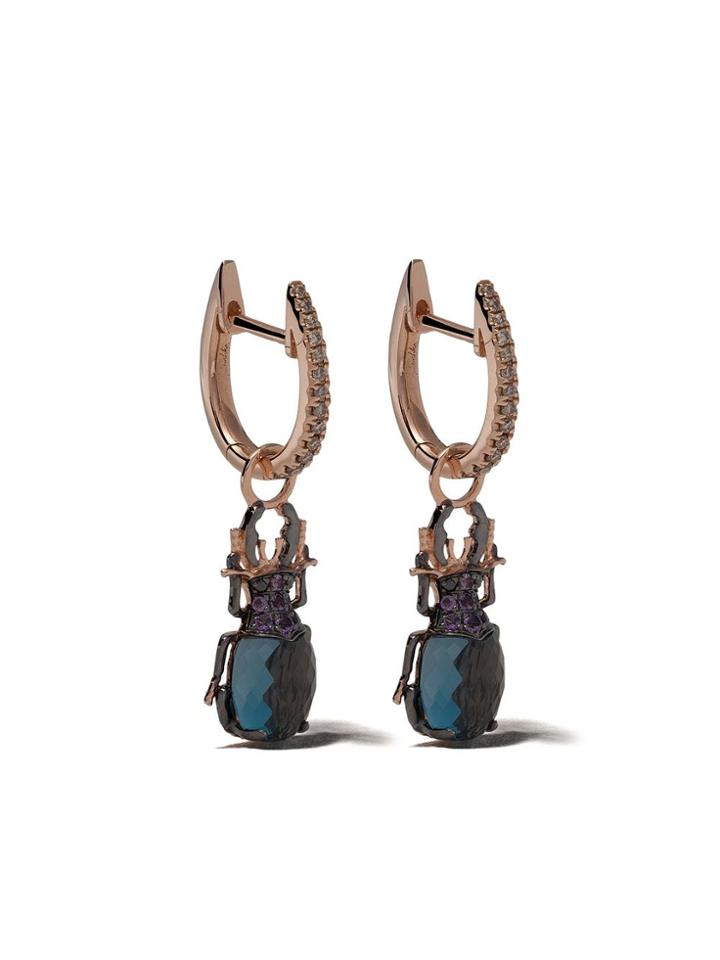 Annoushka 18kt Rose Gold Mythology Beetle Earrings - 18ct Rose Gold