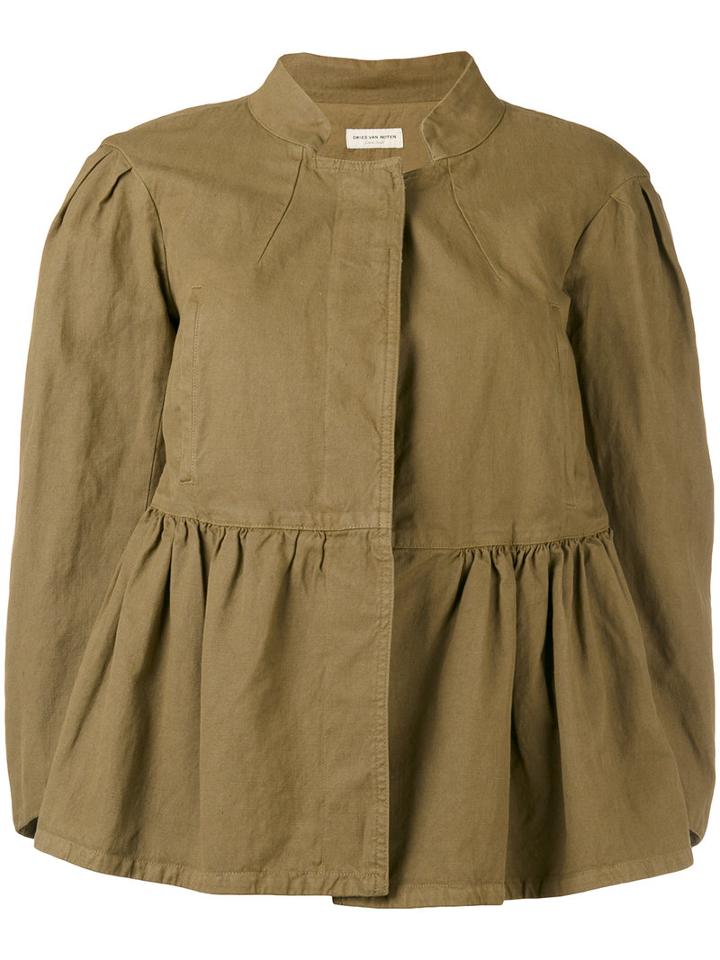 Dries Van Noten Vivian Jacket, Women's, Size: Xxs, Green, Cotton/linen/flax