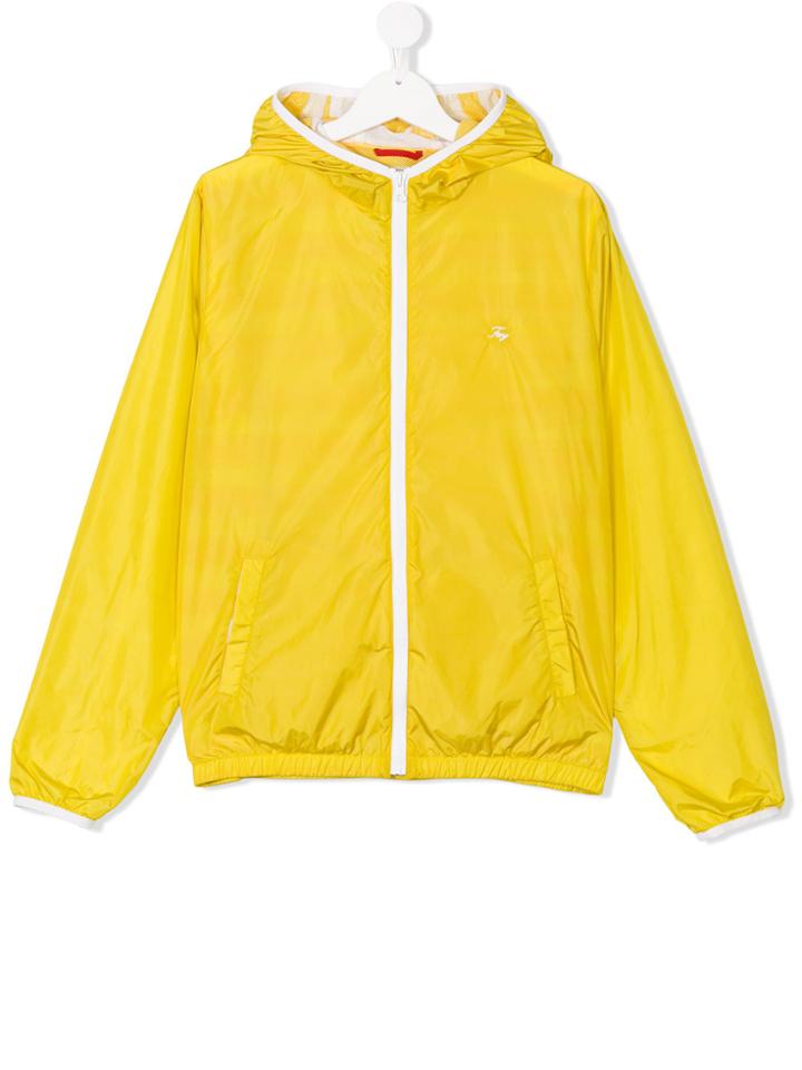 Fay Kids Teen Lightweight Zip-up Jacket - Yellow & Orange