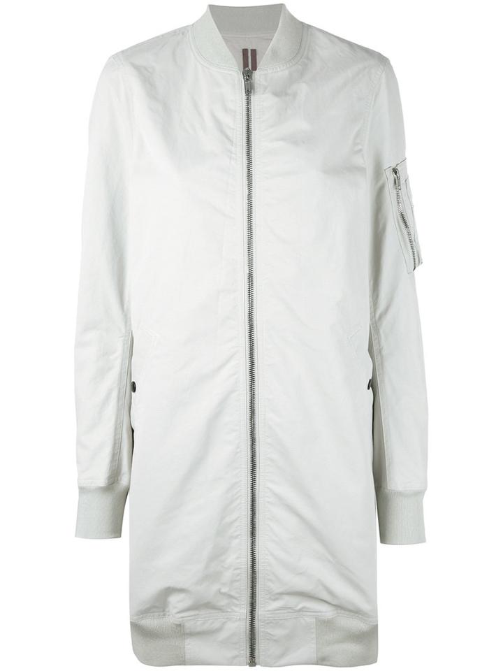 Rick Owens Drkshdw - Zipped Bomber Jacket - Women - Cotton/polyamide - M, Women's, Nude/neutrals, Cotton/polyamide