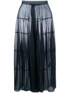 Jil Sander Flared Sheer Maxi Skirt - Blue