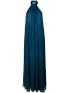 Cushnie Halter Neck Ruffle Jumpsuit - Blue